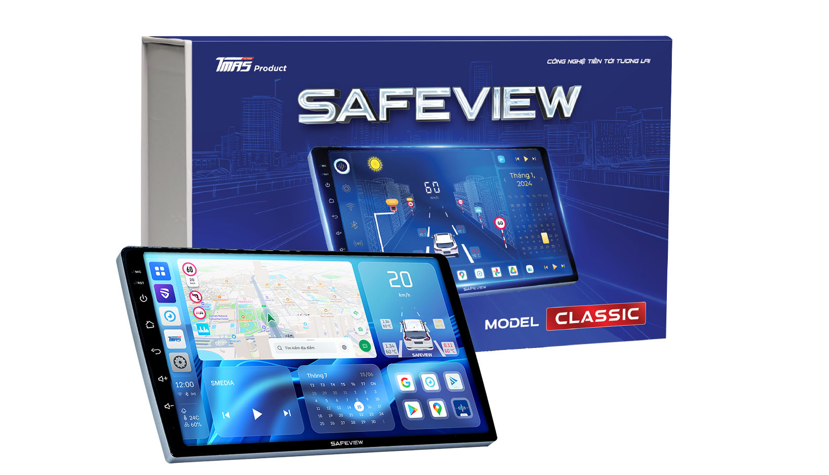 Màn hình Safeview Classic - Màn Hình Android Cho Honda CRV