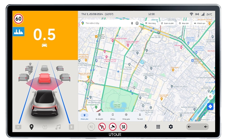 Màn hình liền Camera 360 AI ADAS UTOUR US360 – i12