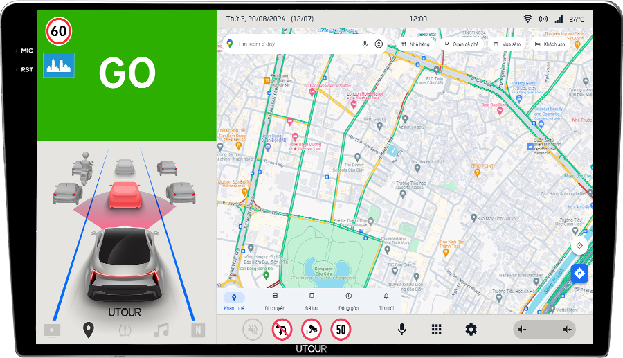Màn hình liền Camera 360 AI ADAS UTOUR US360 – i12