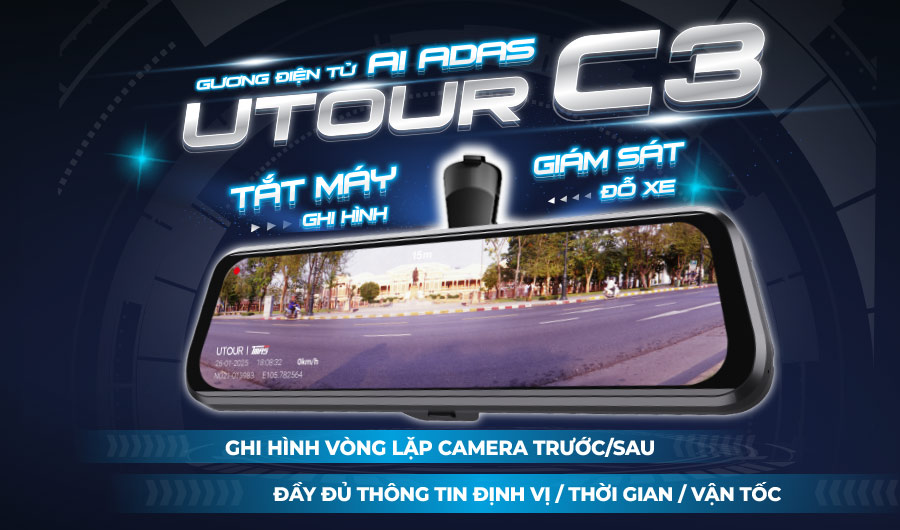 Gương điện tử chiếu hậu utour c3