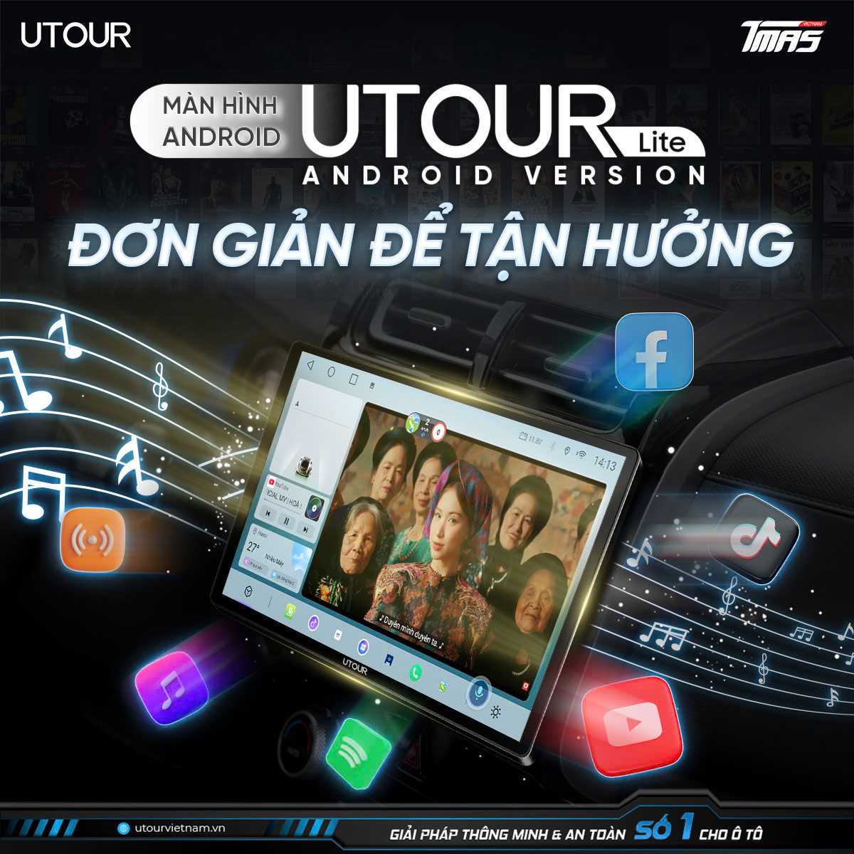 Màn hình Android UTOUR Lite US-i2K (9/10”) RAM 4GB, ROM 64GB